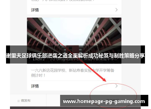 谢里夫足球俱乐部逆袭之道全面解析成功秘笈与制胜策略分享